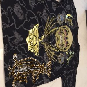 Christian Audigier Mens T-Shirt Black